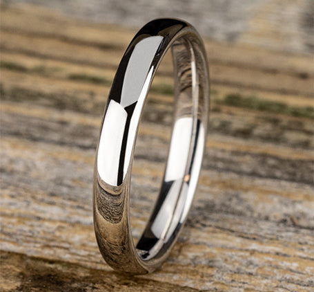 The Flux 18K White Gold Wedding Band with Euro-fit Polished Finish 3.5 mm Forged Union