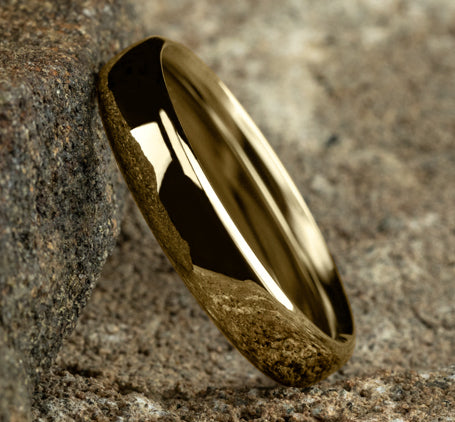 The Axis 18K Yellow Gold Wedding Band with Euro-fit Polished Finish 4.5 mm Forged Union