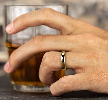 The Axis 18K Yellow Gold Wedding Band with Euro-fit Polished Finish 4.5 mm Forged Union