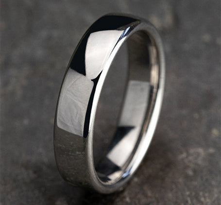 The Sierra 18K White Gold Wedding Band with Euro-fit Polished Finish 5.5 mm Forged Union