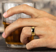 The Marisol 18K Yellow Gold Wedding Band with Euro-fit Polished Finish 7.5mm Forged Union