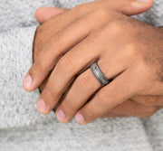 The Protector Tantalum Wire Brush Dragon Design Center Ring 7.5mm Forged Union