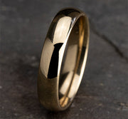 The Veo 18K Yellow Gold Domed Wedding Band with Polished Finish 5 mm Forged Union