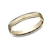 The Washington 18K Yellow Gold Wedding Band Satin Finish Polished Edges 4.5mm Forged Union