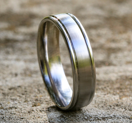 The Washingtion 18K White Gold Wedding Band with Satin Finish 6 mm Forged Union