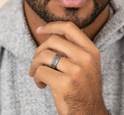 The Limerick Tantalum Celtic Knot Center Polished Edges Band 7mm Forged Union