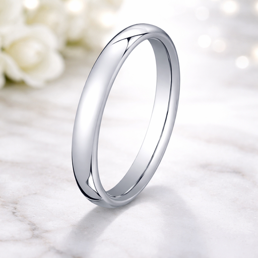 Seren 14K White Gold Wedding Band European-fit Polished Finish 3.5 mm