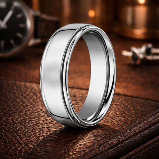 Strata Titanium Wedding Band with Classic Polished Finish 5mm