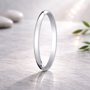 True 10K White Gold Wedding Band with Domed Polished Finish 2mm