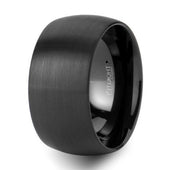 The Milwaukee  Round Black Tungsten Carbide Ring with Brushed Finish- 20mm