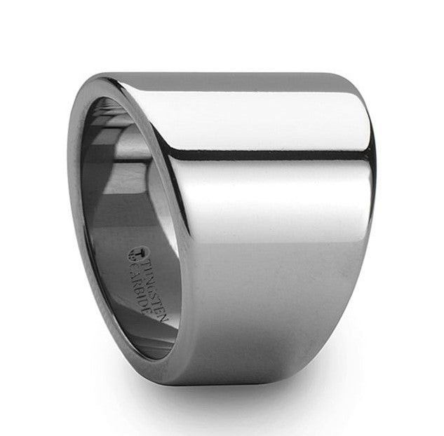 The Milwaukee  Round Black Tungsten Carbide Ring with Brushed Finish- 20mm