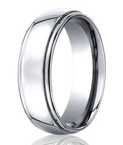 The Zyra Cobalt Chrome Ring with Polished Finish and Rounded Edges 7mm
