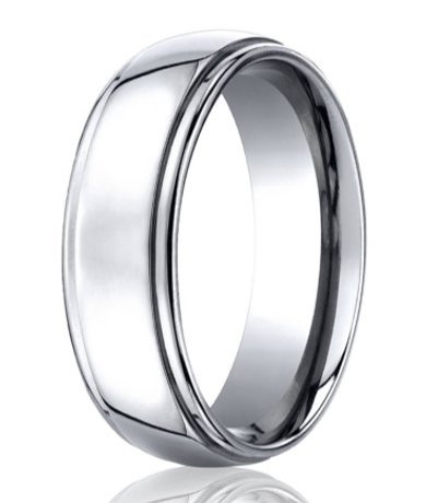 The Zyra Cobalt Chrome Ring with Polished Finish and Rounded Edges 7mm