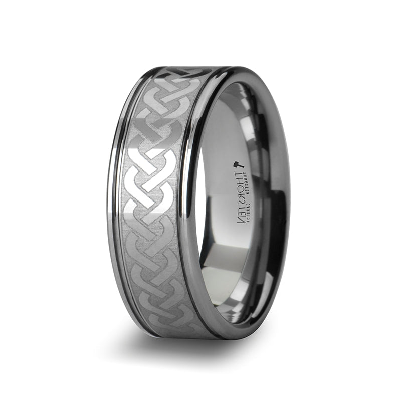 The McKinney Men's Tungsten Carbide Ring with Celtic Knot Pattern 8mm