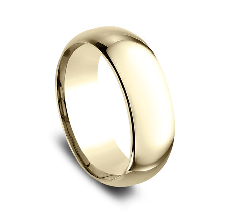 The Lumen 18K Yellow Gold Domed Wedding Band with Polished Finish 8 mm Forged Union